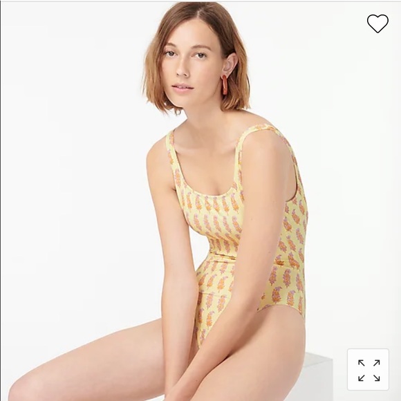 NWT!  J. Crew scoop-back one-piece swimsuit in Phool block print Sz 6 - Picture 2 of 5